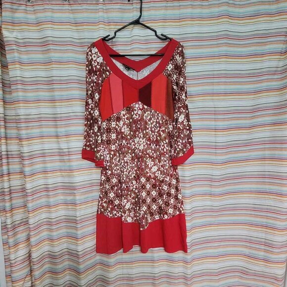 🍄 50% OFF - MYCO ANNA - Patchwork Boho Red Dress - Picture 7 of 10